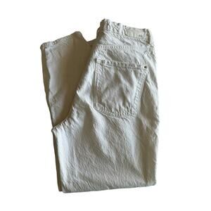 Zara‎ White Distressed Ripped High Rise Mom Jeans Size 10 Y2K Relaxed Fit